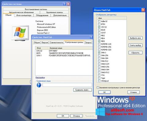 स्क्रीनशॉट HashTab Windows 8