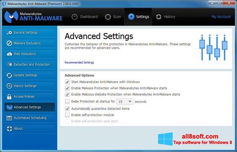 स्क्रीनशॉट Malwarebytes Anti-Malware Windows 8