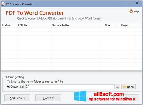 स्क्रीनशॉट PDF to Word Converter Windows 8