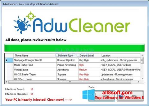स्क्रीनशॉट AdwCleaner Windows 8
