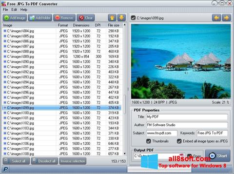 स्क्रीनशॉट Image To PDF Converter Windows 8