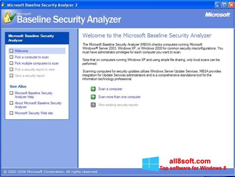 स्क्रीनशॉट Microsoft Baseline Security Analyzer Windows 8