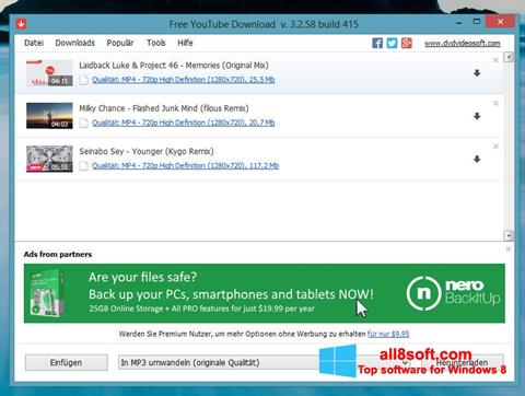 स्क्रीनशॉट Free YouTube Download Windows 8