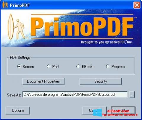 स्क्रीनशॉट PrimoPDF Windows 8