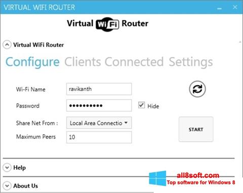 स्क्रीनशॉट Virtual WiFi Router Windows 8