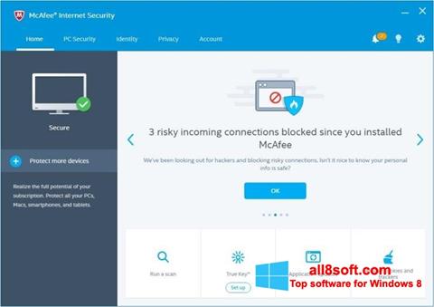 स्क्रीनशॉट McAfee Internet Security Windows 8