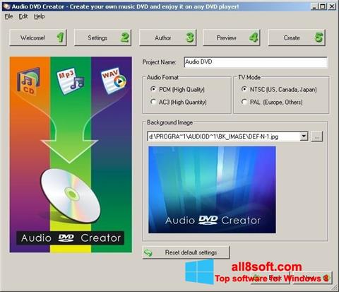 स्क्रीनशॉट Audio DVD Creator Windows 8