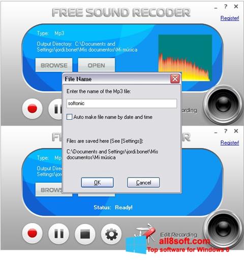 स्क्रीनशॉट Free Sound Recorder Windows 8