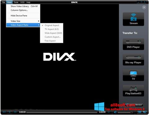 स्क्रीनशॉट DivX Player Windows 8