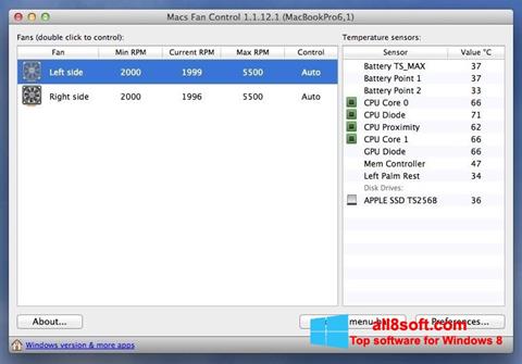 स्क्रीनशॉट Macs Fan Control Windows 8
