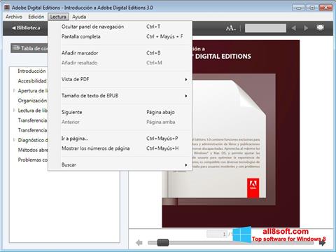 स्क्रीनशॉट Adobe Digital Editions Windows 8