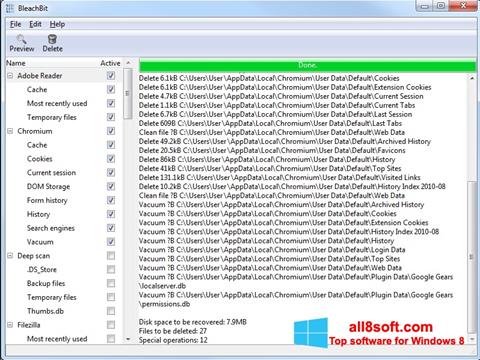 स्क्रीनशॉट BleachBit Windows 8