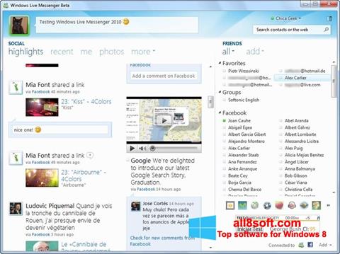 स्क्रीनशॉट Windows Live Messenger Windows 8