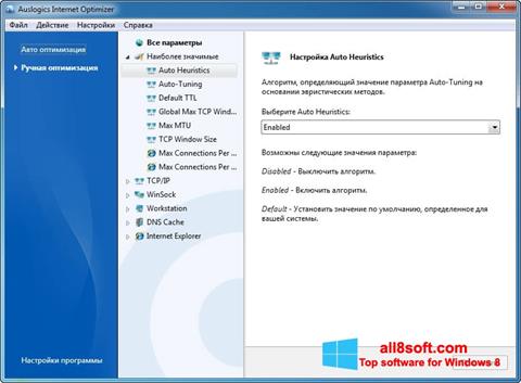 स्क्रीनशॉट Auslogics Internet Optimizer Windows 8