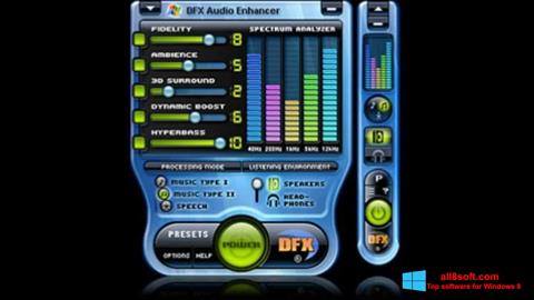 स्क्रीनशॉट DFX Audio Enhancer Windows 8