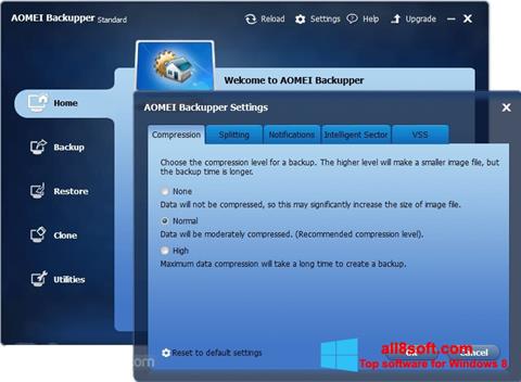स्क्रीनशॉट AOMEI Backupper Windows 8
