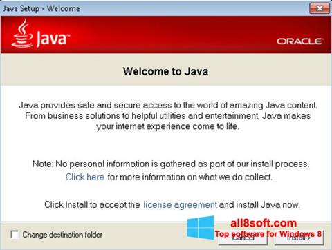 स्क्रीनशॉट Java Runtime Environment Windows 8
