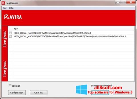 स्क्रीनशॉट Avira Registry Cleaner Windows 8