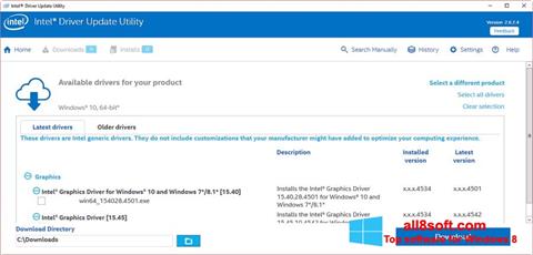 स्क्रीनशॉट Intel Driver Update Utility Windows 8