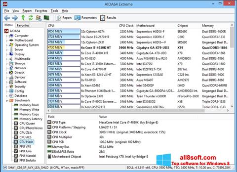 स्क्रीनशॉट AIDA32 Windows 8